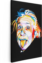 Artaza Canvas Schilderij Albert Einstein in Abstracte Kleuren - 80x120 - Groot - Muurdecoratie - Canvas Print
