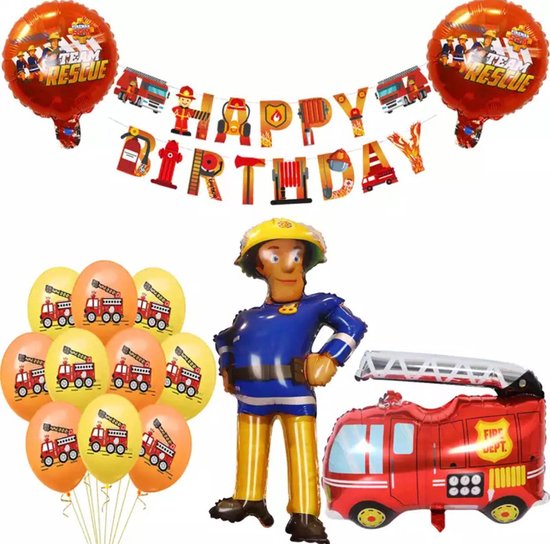 Brandweerman Sam Thema Aluminium Folie Ballonnen Decoratie Verjaardagsfeestje