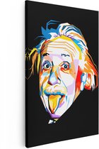 Artaza Canvas Schilderij Albert Einstein in Abstracte Kleuren - 40x60 - Poster Foto op Canvas - Canvas Print