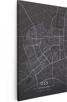 Artaza - Peinture sur Canevas - Carte de ville d'OSS en noir - 20x30 - Petit - Photo sur Toile - Impression sur Toile