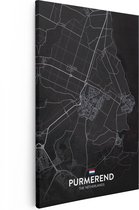 Artaza - Peinture sur Canevas - Carte de la ville Purmerend en noir - 20x30 - Petit - Photo sur Toile - Impression sur Toile