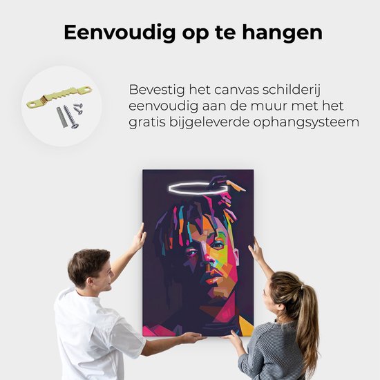 Artaza - Peinture sur Canevas - Juice wrld en style abstrait - 80x120 - Petit - Photo sur Toile - Impression sur Toile