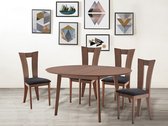 Ovale uitschuifbare eettafel TIFFANY - 4 à 6 personen - Massief beuken - Noten L 150 cm x H 76 cm x D 120 cm