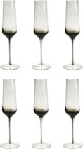 Set van 6 champagne glazen NURIA - Rookgrijs - H. 23 cm - 22 cl