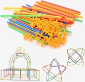 Rietjes | Ruim 400 delig grote constructie bouwset speelgoed. | Diverse kleuren | Maak je eigen bouwsels |