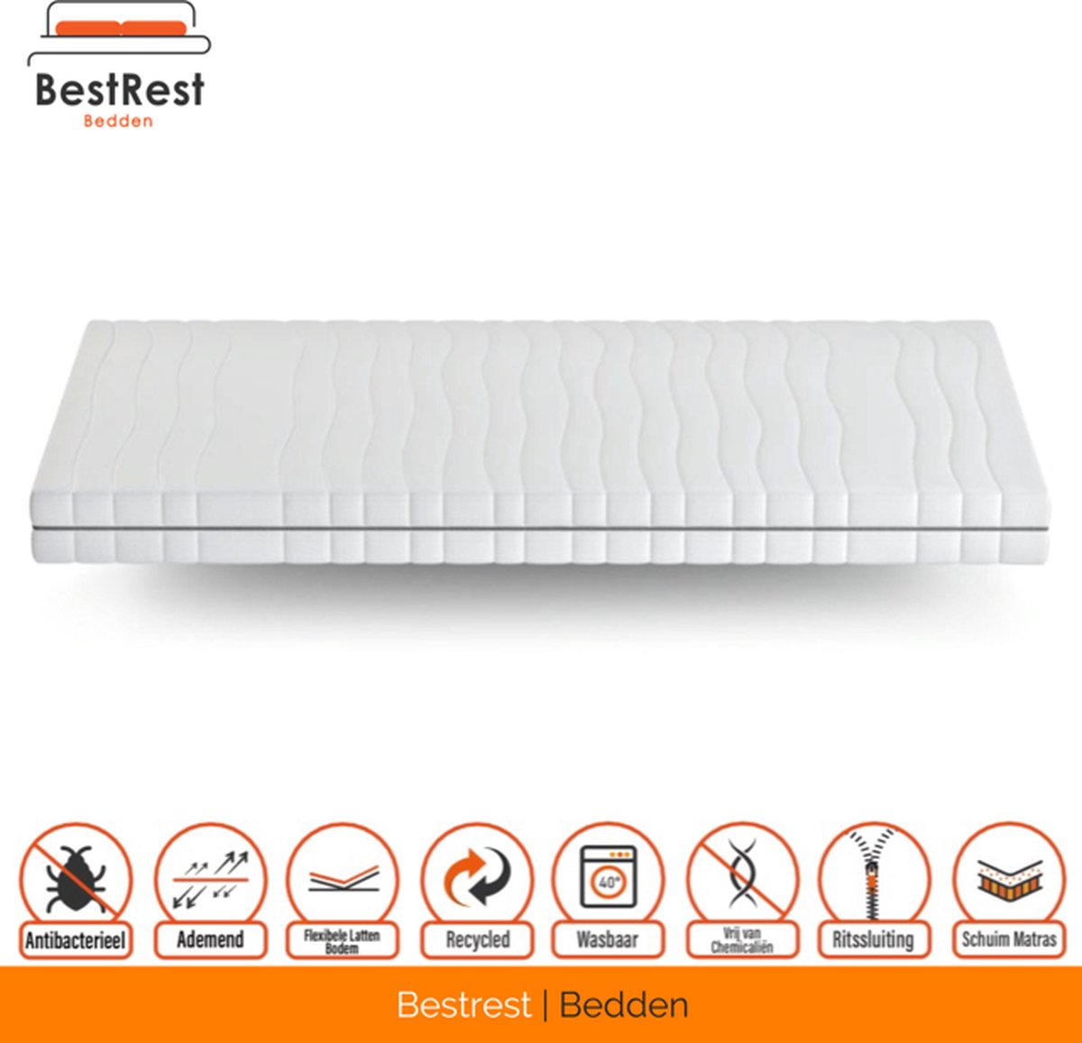 Pocketvering Matras - 140x200 Matras - 20cm Dik - Stevig Ligcomfort - Afritsbaar hoes - 7 zone - Anti-allergisch - Bestrest Bedden
