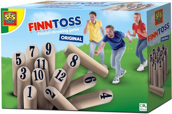 SES Finntoss - Fins kegelen original echt houten onderdelen - in handige bewaartas | bol.com
