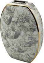 Nordic Marble Vaas - Wit Keramiek Vaas - Goud Detail - H30cm