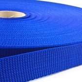 10 meter Tassenband / Parachuteband - 40mm breed - Koningsblauw - Kobaltblauw - Polypropyleen - 1,5mm dik