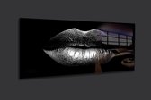 Silveren lips  100x150 plexiglas met ophangsysteem top kwaliteit plexiglas