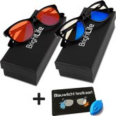 BrightLife Blauw licht filter bril - Bundelpack Focus® en Relax® - Computerbril - Beeldschermbril - Blue light glasses - voor overdag en 's avonds - Meest Complete Pakket voor hoge
