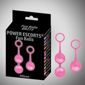 Power Escorts - Funballs Allison - Duo Kegal Balls - Vaginale balletjes - Silicone - Roze - BR273 - gave Cadeaubox - ideaal om te geven of te ontvangen
