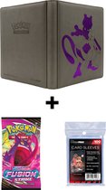 Mewtwo Premium 9-Pocket PRO-Binder Pokémon + Sword & Shield Fusion Strike Booster + UltraPro Sleeves