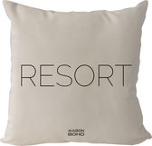 Kussen met Kussenvulling Resort White | 45x45 cm | Polyester | Wit - zwart | Maison Boho