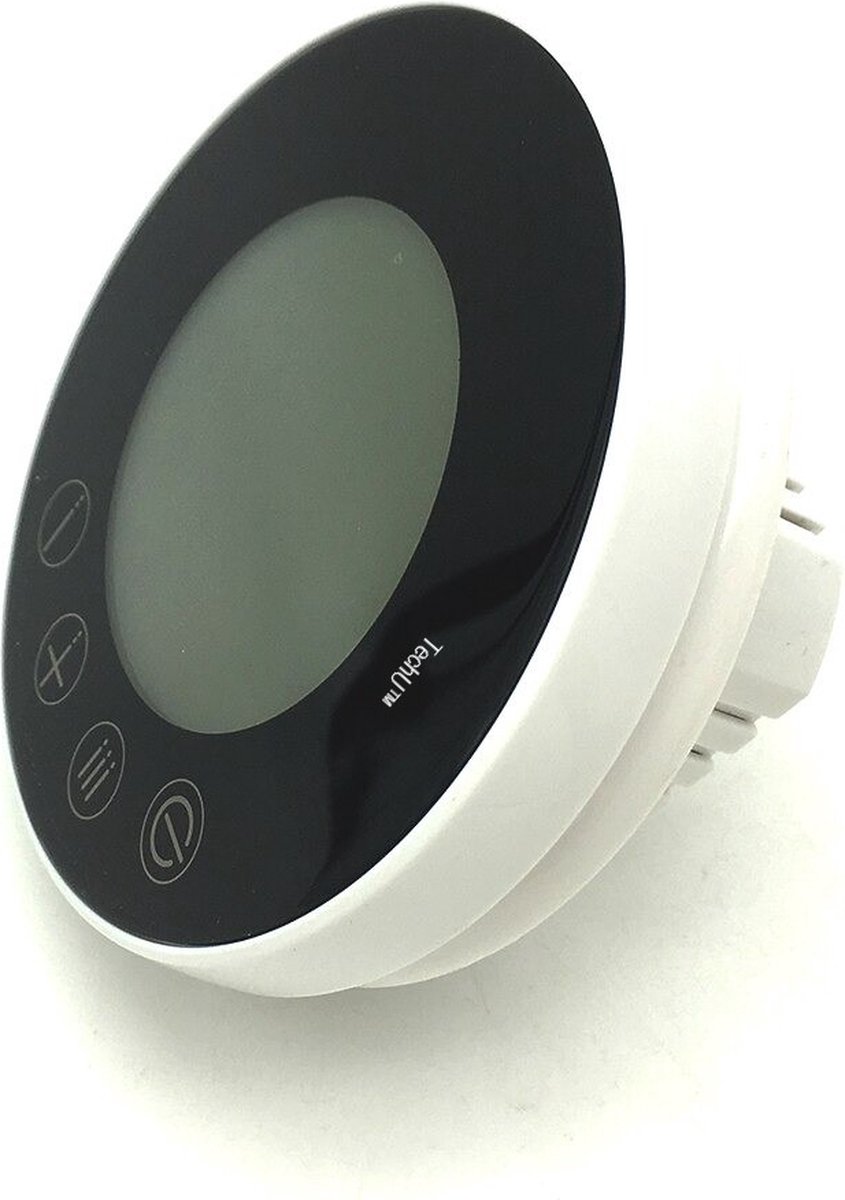 TechU Smart Thermostaat Round - Zwart met Witte Rand thumbnail 6