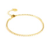 Armband Sparkling Chain Goud | 18 karaat gouden plating | Staal | Minimalistische armband - 15 cm + 3 cm extra | Buddha Ibiza