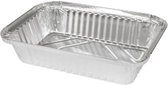 Rechthoekige (Kapsalon) Aluminium Bak 850ml, - 211x145x47 mm 100 st - Wegwerp - Alu bakje