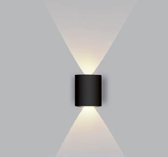 Wandlamp LED - Industrieel Modern - Voor binnen en buiten - 2W - Zwart - LED