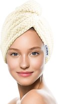 LIXIN 2 Stuks Haarhanddoek - Beige - Haar Drogen Handdoeken - Microfiber - Haar Tulband - Handdoek - Sneldrogend - Super Absorberend - Zachte stof - Haar Cap