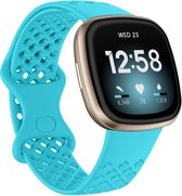 Bandje geschikt voor Fitbit Sense - Maat L - Polsband - Horlogebandje - Siliconen - Blauw