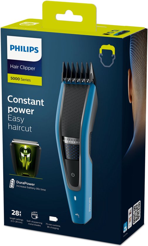 Philips 5000 series HC5612/15 tondeuse à cheveux Noir, Bleu