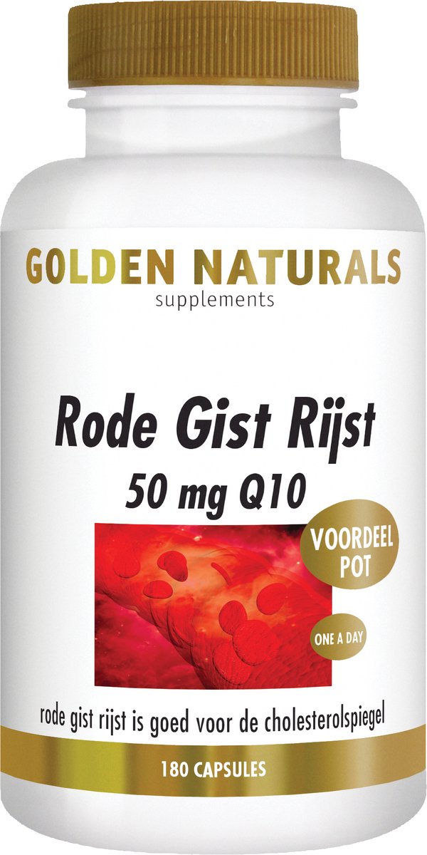 pen Oh Patriottisch Golden Naturals Rode Gist Rijst 50 mg Q10 (180 veganistische capsules) |  bol.com