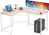 Gamebureau | Hoekbureau | Bureau | Wit | 128x48x75.5 cm | Wit/Beige