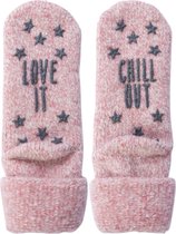 HomeSocks | Wollen huissokken met Antislip Roze