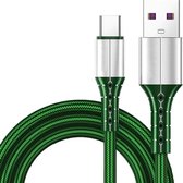 Joyroom - USBC3 - Nylon USB-C oplaadkabel - 1 Meter  - 5A - Groen