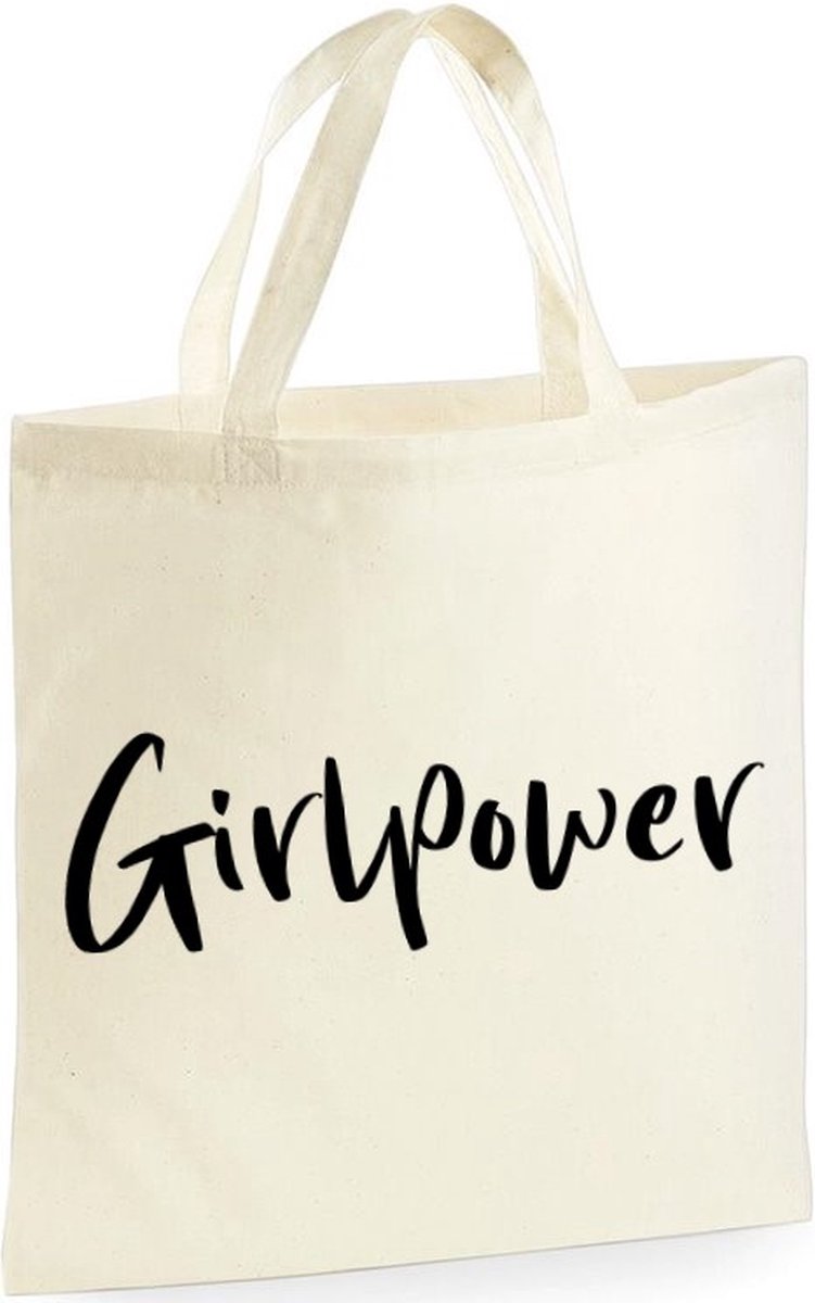 Girlpower shopper | 10 Liter | Handtas | Strandtas | Tas | Cadeau | Gift | Print | Bedrukking | 40 x 40 CM