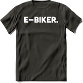 E-bike Fiets T-Shirt | Wielrennen | Mountainbike | MTB | Kleding - Donker Grijs - M