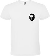 Wit t-shirt met Che Guevara klein in zwart size XXL