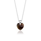 Montebello Ketting Amy KHZ437 - Swarovski® Hart - 925 Zilver Gerhod, - Ø10mm  - 45cm