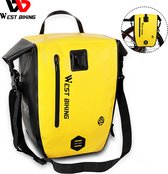 Sacoche de West Biking -Porte-bagages- Unisexe coloris noir ou jaune contenance variable de 17 à 60l dépliée