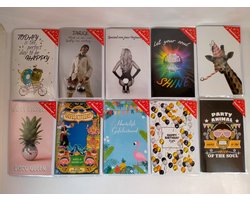 10 Luxe muziekwenskaart - Pakket Muziek kaarten Verjaardag- Verjaardagskaart - Muziekkaart - Muziekwenskaarten