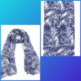 Sjaal Blauw met blad