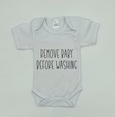Baby Romper - Remove Baby Before Washing - Wit - Maat 56