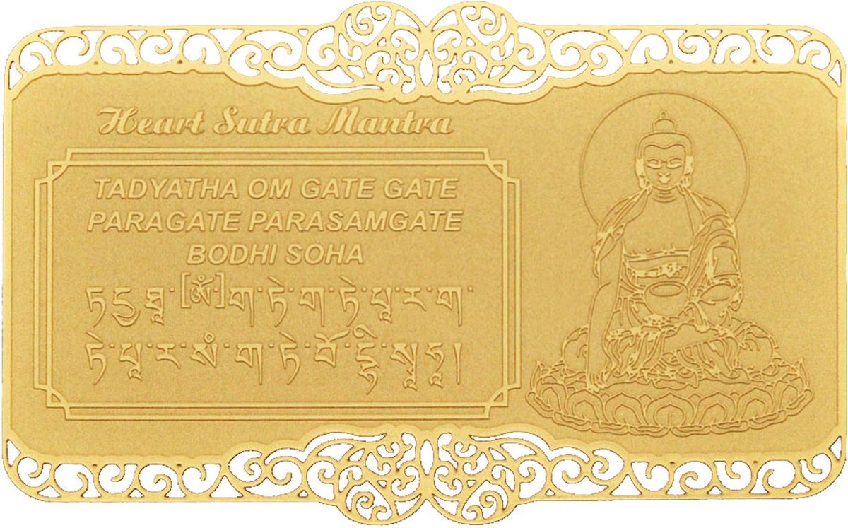 Wenskaart-Talisman set van 2 met "Praise to 21 taras / Hart Sutra"