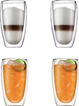 GLAEZ® Dubbelwandige Glazen - 4 Stuks - Latte Macchiato Koffieglazen - Koffiekopjes/Theeglazen - Longdrinkglas - Mojitoglas - Koffieglas Handgeblazen - Dubbelwandig koffieglazen -
