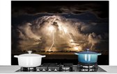 Spatscherm keuken 120x80 cm - Kookplaat achterwand Stormachtige nacht over Byron Bay - Muurbeschermer - Spatwand fornuis - Hoogwaardig aluminium