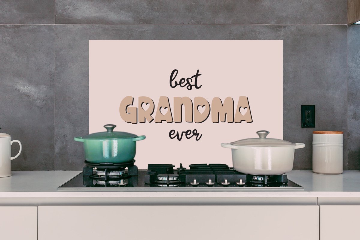 KitchenYeah Spatscherm 80x55 cm - Best grandma ever - Aluminium thumbnail 4