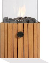 Cosi Fires - Cosiscoop Gaslantaarn Timber Square - Staal/ Teakhout - Bruin - 20 x 20 x 30 cm