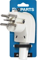 Dparts perilex stekker voor kookplaat - 5-polig 400V 16A- perilexstekker zonder snoer voor inductie - geschikt voor perilex aansluitkabel, contactdoos, stopcontact - haaks - crème wit