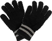 Comfortabele Gestreepte Handschoenen | One Size | Zwart