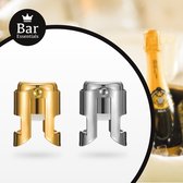 Bar Essentials® Champagnestopper set (1x zilver &  1x goud) - Flesafsluiter - Champagne afsluiter - Champagnestop - Champagne dop - Champagnedop