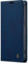 iPhone 13 Pro Bookcase hoesje - CaseMe - Effen Donkerblauw - Kunstleer