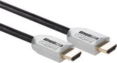 LuxuryLiving - Hdmi kabel met Ethernet - 1,5 meter - AWG: 28 - 600 MHz - 18 Gbit/s - 48 bit/px - Koper - Zwart/grijs