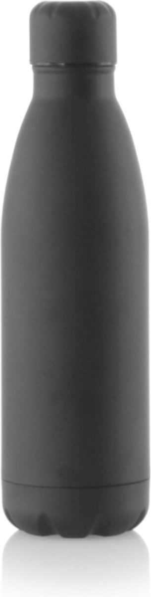 Waterfles - drinkfles RVS - roestvrijstaal - 790 ml - zwart