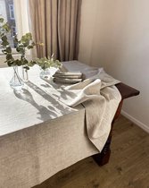 VANLINNEN - Linen Flax tablecloth - natural 100% linen - 150cm x 240cm - natuurlijk linnen tafelkleed