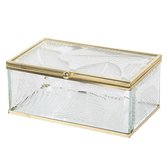 Glazen Sieradendoos 14*8*6 cm Transparant Glas Rechthoek Juwelendoos Sieradenbox Sieradenkist